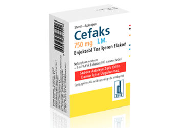 CEFAKS 750 mg IM enj. toz içeren flakon kutu görseli