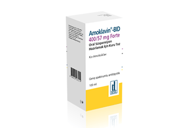 AMOKLAVIN BID 400/57 mg FORTE 140 ml oral sus. hazırlamak için kuru toz kutu görseli