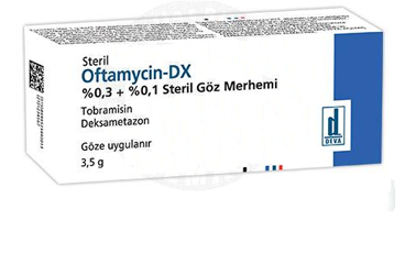 OFTAMYCIN-DX %0.3+%0.1 steril göz merhemi (3.5 G) kutu görseli