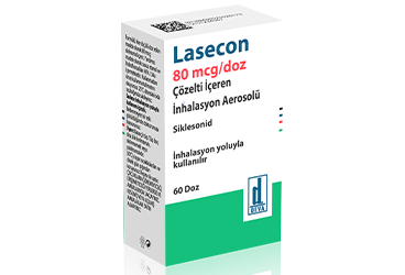 LASECON 80 mcg/doz çözelti içeren inhilasyon aerosolu (60 doz) kutu görseli
