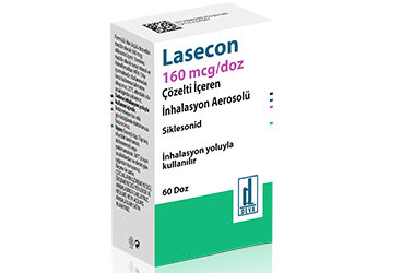 LASECON 160 mcg/doz çözelti içeren inhilasyon aerosolu (60 doz) kutu görseli