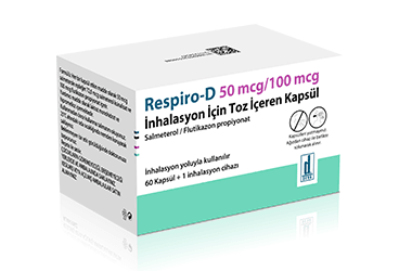 RESPIRO-D 50 mcg/100 mcg inhilasyon için toz içeren kapsül (60 kapsül) kutu görseli