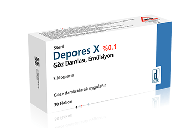 DEPORES X %0.1 göz damlası. emülsiyon (30 flakon) kutu görseli