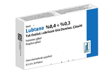 LUBTANE %0.4 + %0.3 tek dozluk LUBRIKANT göz damlası. çözelti (30 adet) kutu görseli