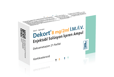DEKORT 2 ml 8 mg 1 ampül kutu görseli