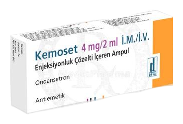 KEMOSET 4 mg/2 ml IM/IV enjeksiyonluk çözelti içeren 1 ampül kutu görseli