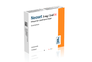 NEOSET 3 mg/3 ml IV infüzyon çözeltisi içeren 5 ampül kutu görseli