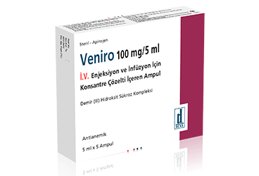 VENIRO 100 mg/5 ml IV enjeksiyon ve infüzyon için konsantre çözelti içeren 5 ampül kutu görseli