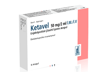 KETAVEL 50 mg/2 ml I.M./I.V. enjeksiyonluk çözelti içeren 6 ampül kutu görseli
