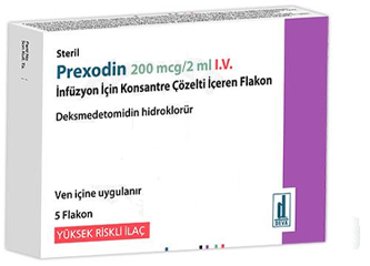 PREXODIN 200 mcg / 2 ml IV infüzyon için konsantre çözelti içeren 5 flakon kutu görseli