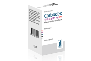 CARBODEX 150 mg/15 ml IV inf. çöz. içeren flakon kutu görseli