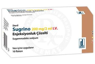 SUGRINO 200 mg/2 ml I.V enjeksiyonluk çözelti (10 flakon) kutu görseli