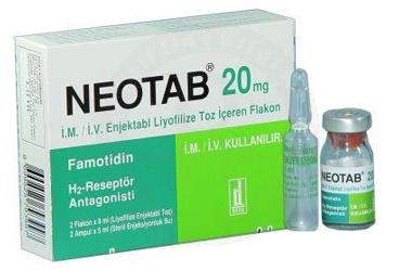 NEOTAB 20 mg IM/IV enj. liy. toz içeren 2 flakon kutu görseli