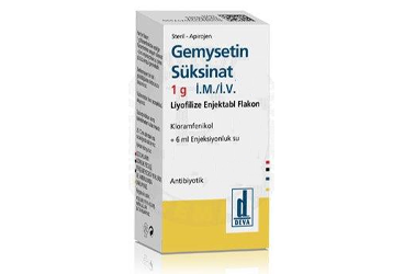 GEMYSETIN SUKSINAT 1 gr IM/IV liyofilize enjektabl 1 flakon kutu görseli