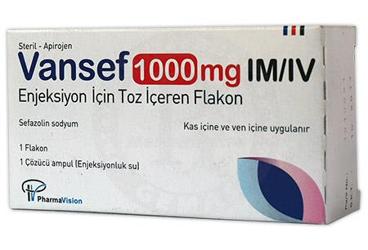 VANSEF 1000 mg IM/IV enjeksiyon için toz içeren flakon { Pharmavision } kutu görseli