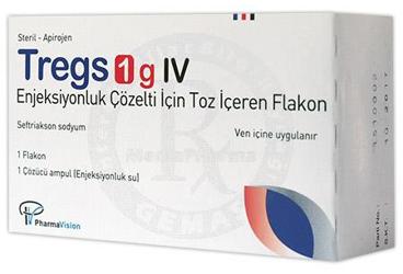 TREGS 1 G IV enjeksiyonluk çözelti için toz içeren flakon { Pharmavision } kutu görseli
