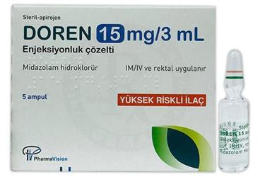 DOREN 15mg/3ml enj.çöz.içeren 5 ampül kutu görseli