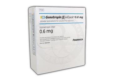 GENOTROPIN MINIQUICK SC enjeksiyonluk çözelti için toz ve çözücü içeren 1.8 IU (0.6 MG) tek doz 7 enjektör kutu görseli