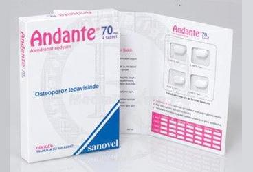 ANDANTE 70 mg 4 tablet kutu görseli