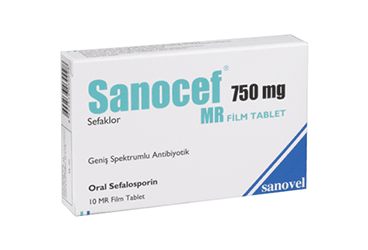 SANOCEF 750 mg 10 mr film tablet kutu görseli