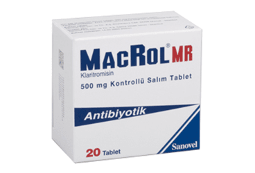 MACROL 500 mg MR 20 kontrollü salım tablet kutu görseli