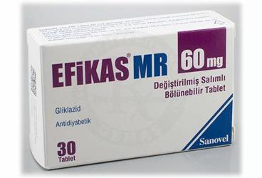 EFIKAS MR 60 mg değiştirilmiş salımlı bölünebilir 30 tablet kutu görseli