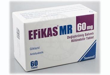 EFIKAS MR 60 mg değiştirilmiş salımlı bölünebilir 60 tablet kutu görseli