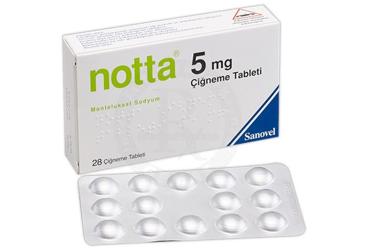 NOTTA 5 mg 28 çiğneme tableti kutu görseli