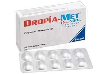 DROPIA-MET 15/500 mg 30 film tablet kutu görseli
