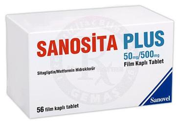 SANOSITA PLUS 50 mg/500 mg film kaplı tablet kutu görseli