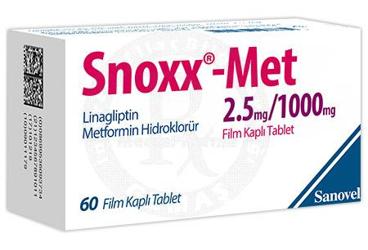 SNOXX-MET 2.5 mg/1000 mg film kaplı tablet kutu görseli