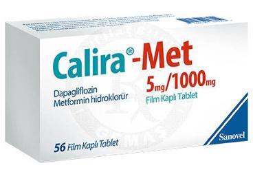 CALIRA-MET 5 mg/1000 mg film kaplı tablet ( 56 tablet) kutu görseli