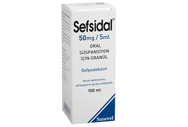 SEFSIDAL 50 mg/5ml oral süspansiyon 100 ml kutu görseli