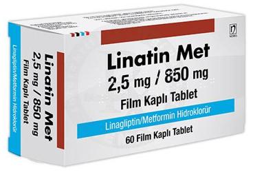 LINATIN MET 2.5 mg/850 mg film kaplı tablet (60 tablet) kutu görseli