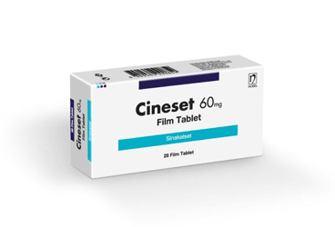 CINESET 60 mg 28 film tablet { Nobel İlaç } kutu görseli