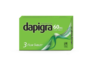 DAPIGRA 60 mg 3 film tablet { Nobel İlaç } kutu görseli