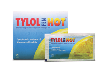 TYLOLFEN HOT tek kullanımlık toz içeren 12 poşet kutu görseli