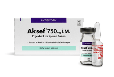 AKSEF 750 mg IM enj. toz içeren 1 flakon kutu görseli
