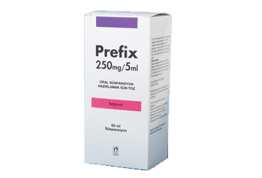 PREFIX 250 mg/5 ml 60 ml oral süspansiyon hazırlamak için toz kutu görseli