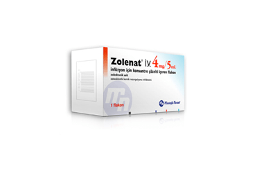 ZOLENAT 4 mg/5 ml IV infüzyon için konsantre çözelti içeren flakon kutu görseli