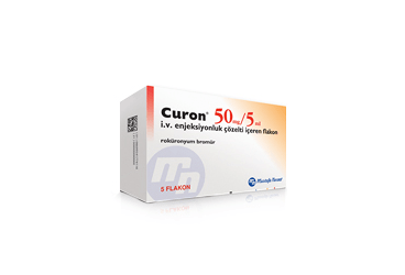 CURON 50 mg/5 ml IV enjeksiyonluk çözelti içeren 5 flakon kutu görseli