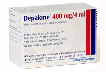 DEPAKIN 400mg/4ML enj. sol. 4flakon+4 çözücü ampül kutu görseli