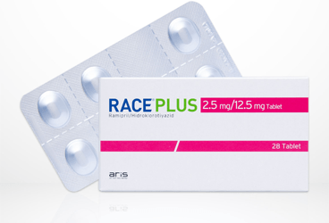 RACE PLUS 2.5 mg/12.5 mg 28 tablet kutu görseli