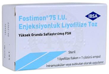 FOSTIMON 75 IU IM/SC enj. için liyofilize toz içeren 1 flakon {Ali} kutu görseli