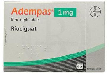 ADEMPAS 1 mg 42 film kaplı tablet kutu görseli