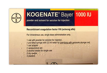 KOGENATE BAYER 1000 IU IV enj. için liyofilize toz içeren flakon kutu görseli