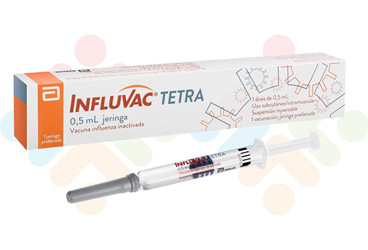 INFLUVAC TETRA 0 5 ml IM/SC enjeksiyonluk süspansiyon içeren kullanıma hazır enjektör (1 enjektör) kutu görseli