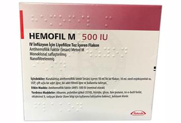 HEMOFIL M 500 IU 1 flakon kutu görseli