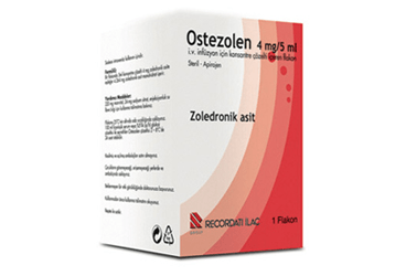 OSTEZOLEN 4 mg/5 ml IV inf. için konsantre çöz. içeren 1 flakon kutu görseli