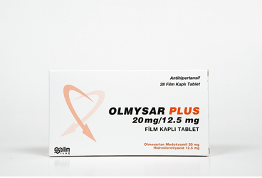 OLMYSAR PLUS 20 mg/12.5 mg 28 film kaplı tablet kutu görseli